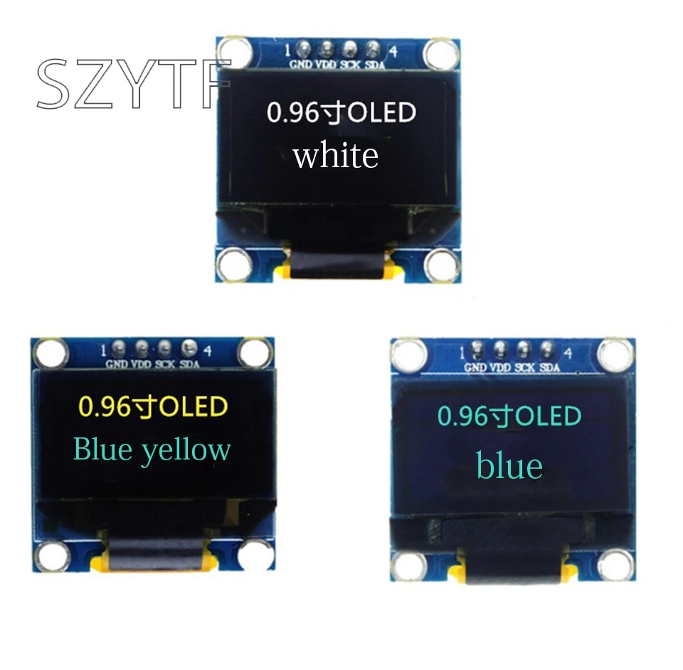 0 96 дюймов IIC Серийный желтый синий белый OLED дисплей модуль 128X64 igc SSD1306 12864 lcd GND VCC SCL