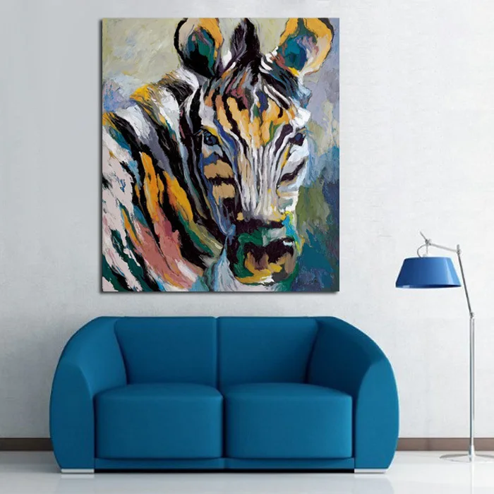 Ручная роспись абстрактной зебры картина маслом на холсте современное настенное
