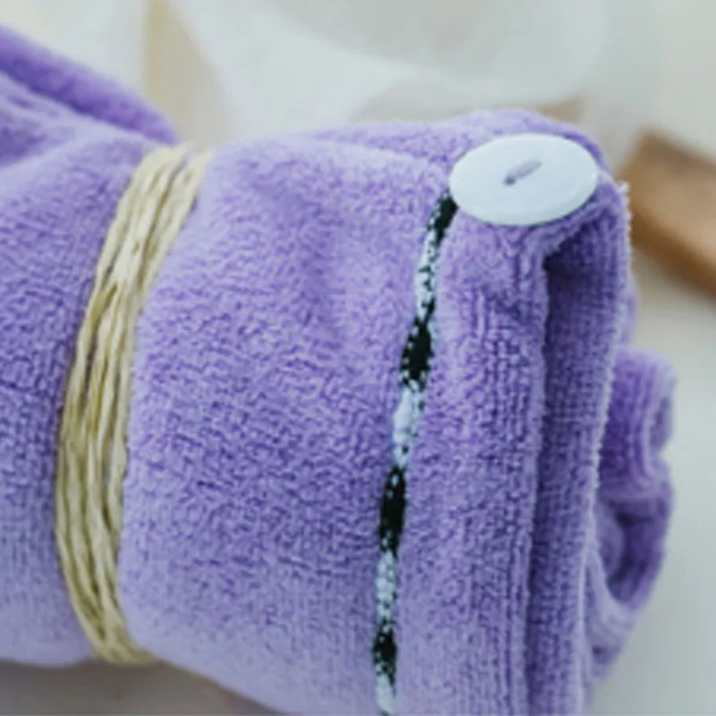 light purple Женская быстросохнущая ванна для сушки волос; головные уборы Полотенца головка Обёрточная бумага для девочек со шляпой, макияж, косметика, колпачок Дамская инструмент для купания - Цвет: light purple
