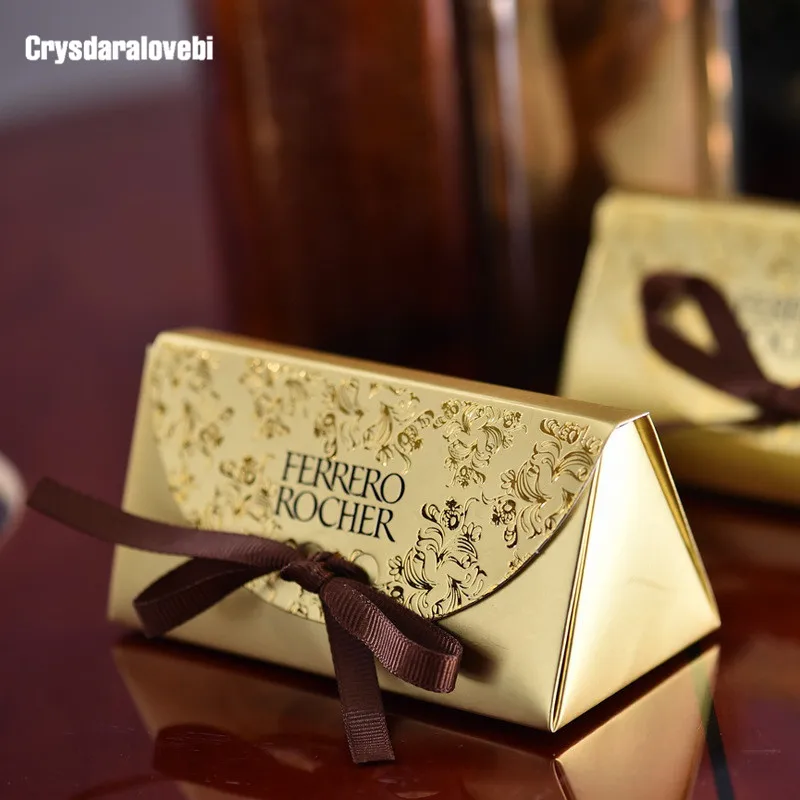 

50 шт. свадебной и подарки Baby Shower Бумага коробка конфет Ferrero Rocher коробки, свадебные сувениры милые подарки сумки домашних животных