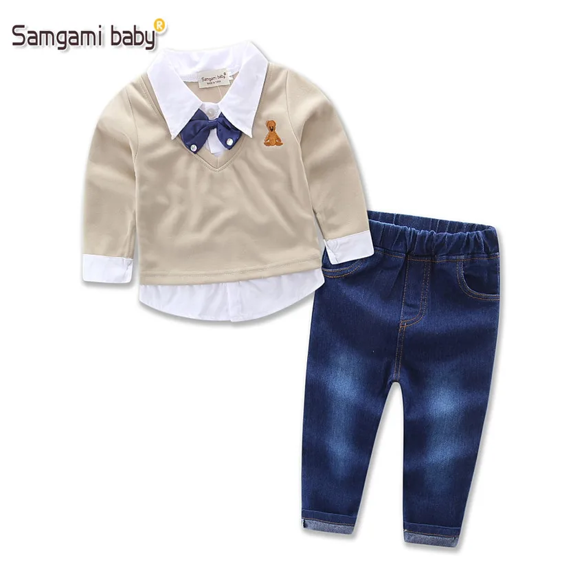 SAMGAMI BABY Детский костюм джентльмена из двух предметов с галстуком-бабочкой +