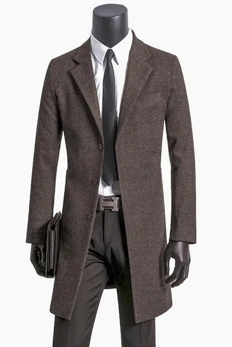 Мужская одежда casaco masculino размера плюс 9XL пальто мужское шерстяное однобортное с