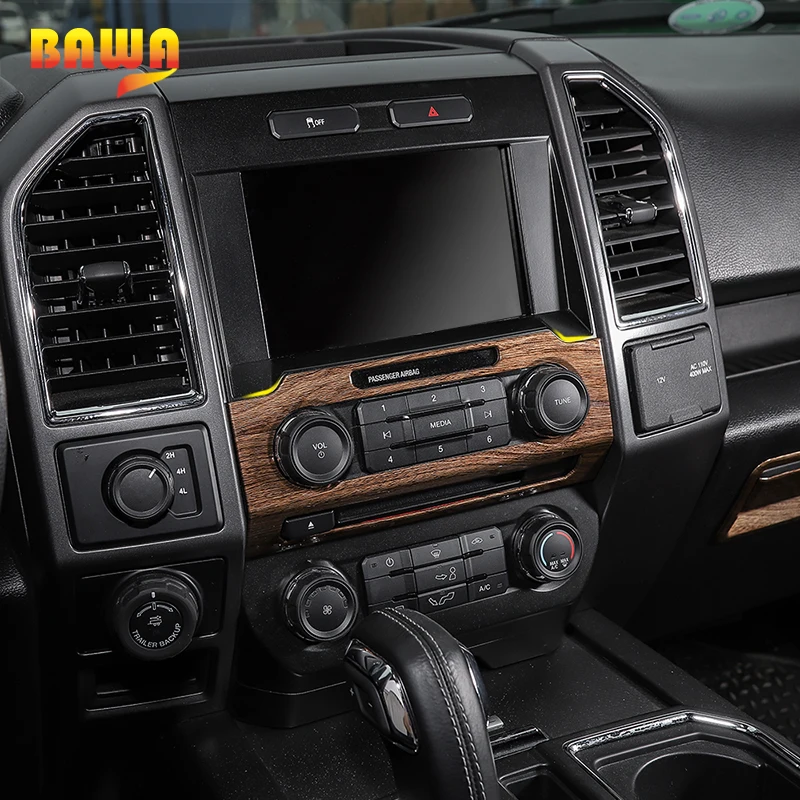 

HANGUP ABS Car CD Media Voice Audio Volume Adjust Switch Button Panel Decoration Cover Trim For Ford F150 2015 Up Car Styling