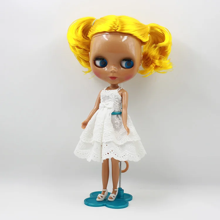 Бесплатная доставка желтая короткая кукла для волос|blythe nude doll|nude dollhair blythe |