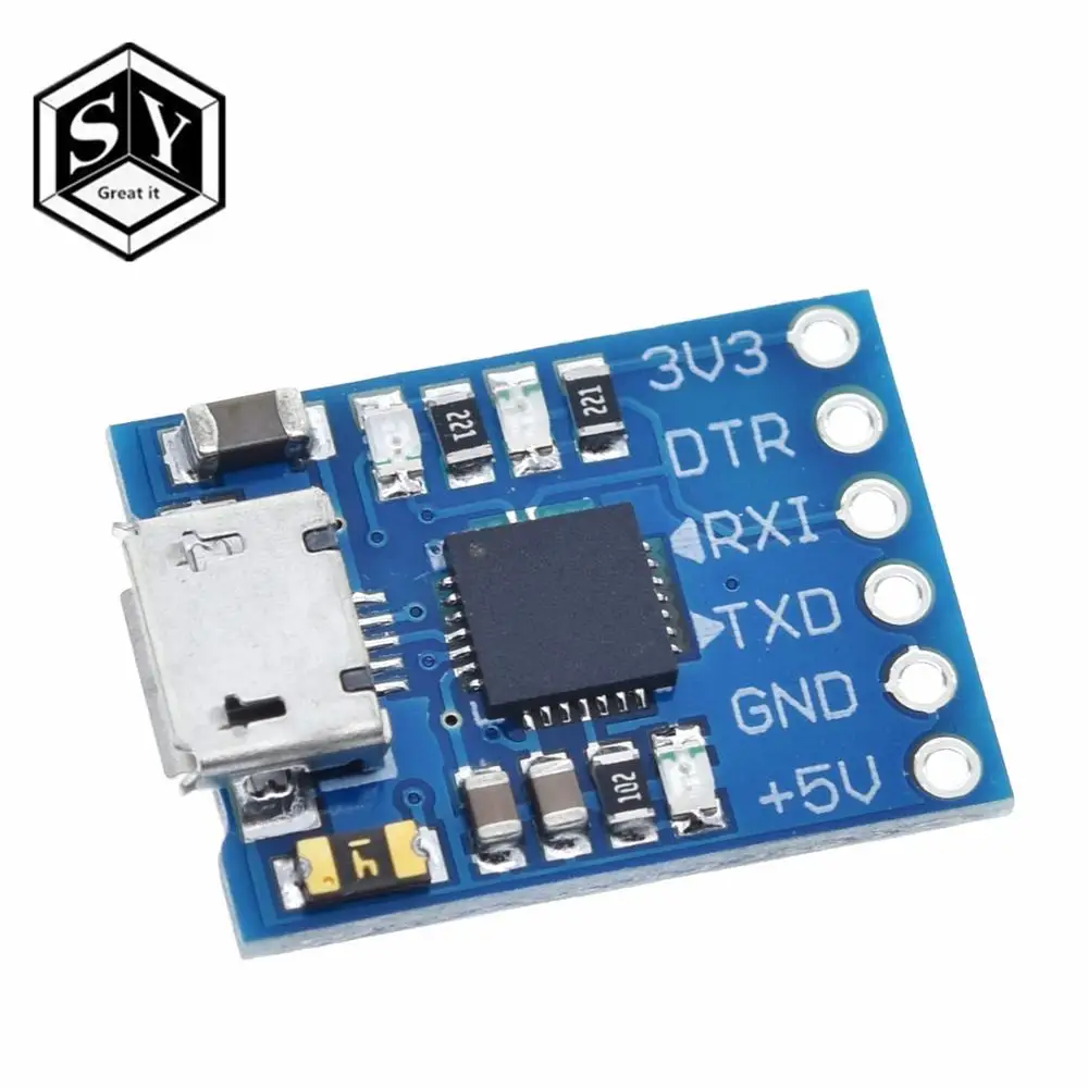 1 шт. модуль Great IT CJMCU CP2102 MICRO USB для UART TTL 6 контактный последовательный конвертер STC