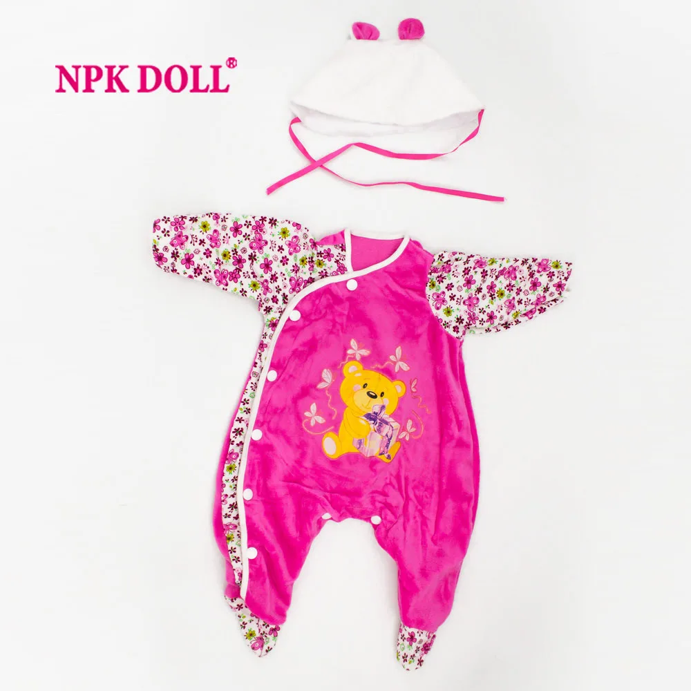 NPKDOLL 22 дюйма Одежда для кукол с милым медведем хлопковая одежда подходит детей 0 3