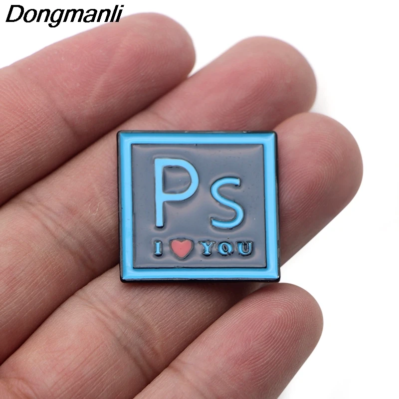 P3598 Dongmanli фотошоп ILOVEYOU металлические эмалированные булавки и броши для женщин модные нагрудные булавки рюкзак сумки ювелирные изделия значок подарки