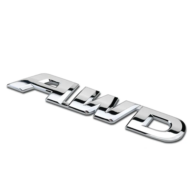 Эмблема AWD хромированная металлическая наклейка 3d моделирование автомобиля 4WD