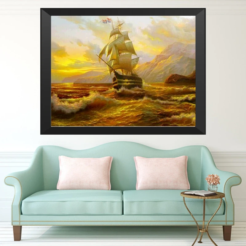 Diamond embroidery The new landscape series sailboat Painting Crafts Gifts Cross stitch Mosaic pattern | Дом и сад