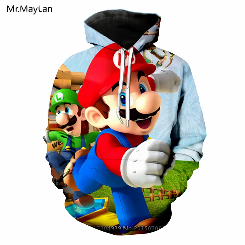 Супер милые Куртки с 3D принтом «Mario Bros» для мужчин и женщин, уличная Толстовка в стиле хип-хоп, кавайные куртки для мальчиков, пальто, одежда Harajuku - Цвет: 08