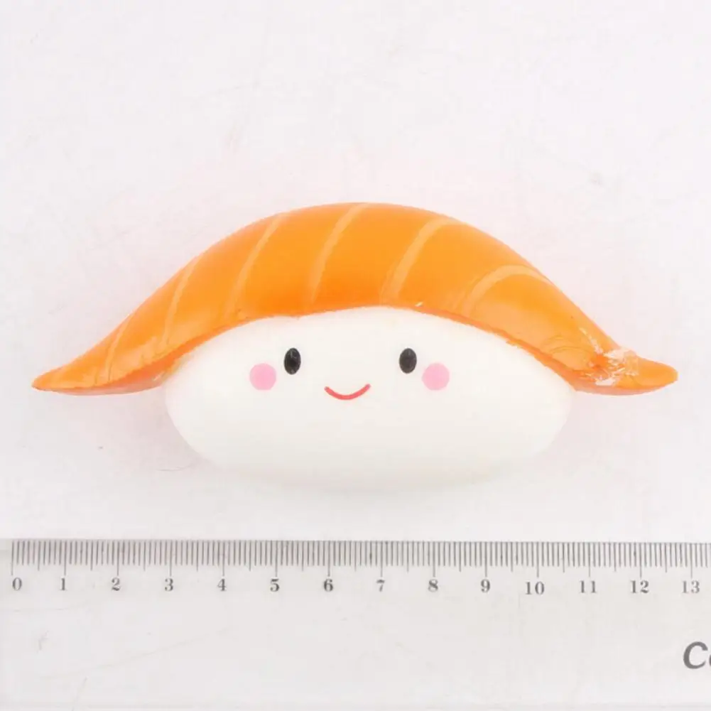 

2018 Squeeze Squeeze Rice Ball Salmon Sushi Slow Rising Pendant Anti Stress Vividly Japan Style Soft Keychain Toy for Adult Kid