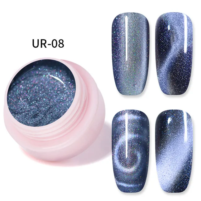 COLOR 8 Ur Sugar 5 мл кошачьи глаза Гель-лак для ногтей 5D Магнитный впитывающий УФ-гель Сияющий фиолетовый синий Магнит "сделай сам" Гель-лак для маникюра - Цвет: COLOR 8