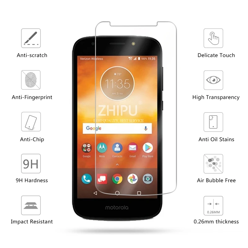 2 шт. закаленное стекло для Motorola Moto E5 Plus защита экрана с двумя sim картами 2.5D 9H две