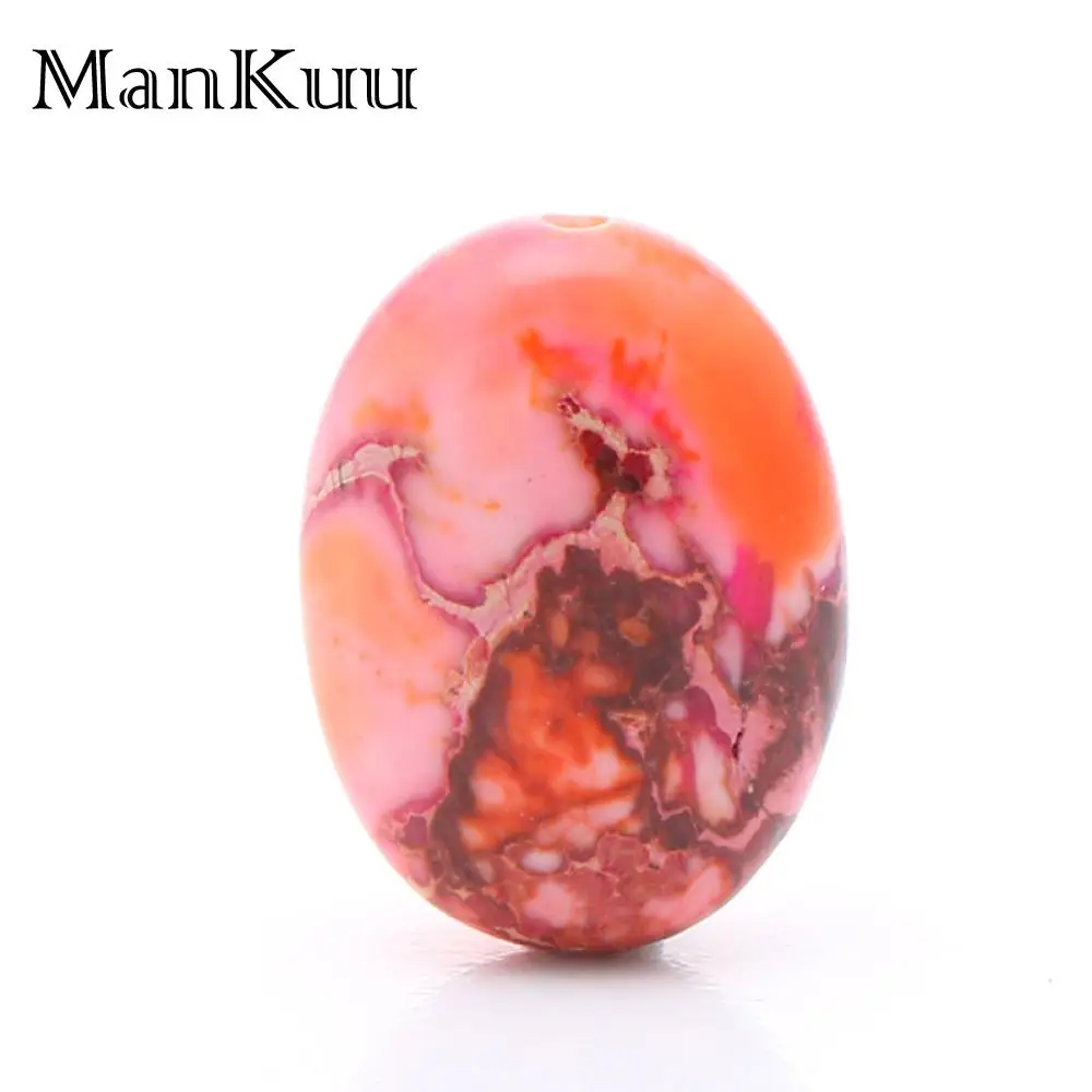 ManKuu 13*18 мм Гладкая овальная розовая бусина морской осадочный Jaspers свободная
