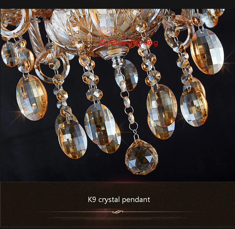 Современная хрустальная люстра для гостиной дома с кристаллами светодиодная