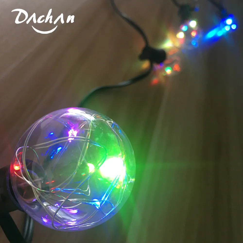 Новинка 8 м 25X G40 Рождественская светодиодная RGB медная гирлянда дневные фонарики