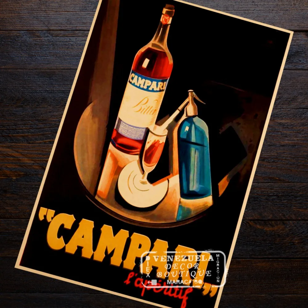 Реклама Campari propagation Ретро винтажный крафт плакат декоративный DIY стикер на стену