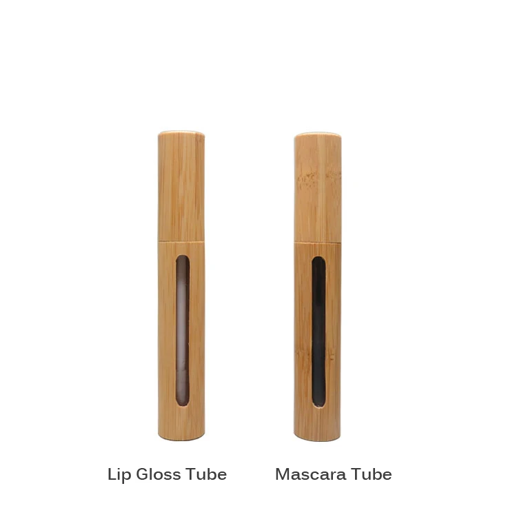 20pcs Empty Bamboo Lip Gloss Tube Cosmetic Mascara Tube with Bamboo Shell Wholesale Makeup Eyelash Bottle Subpackage Container