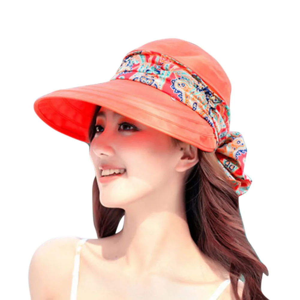 

Newly Fashion Women Summer Beach Hats Sun Visors Cap Collapsible Anti-UV Hat m99
