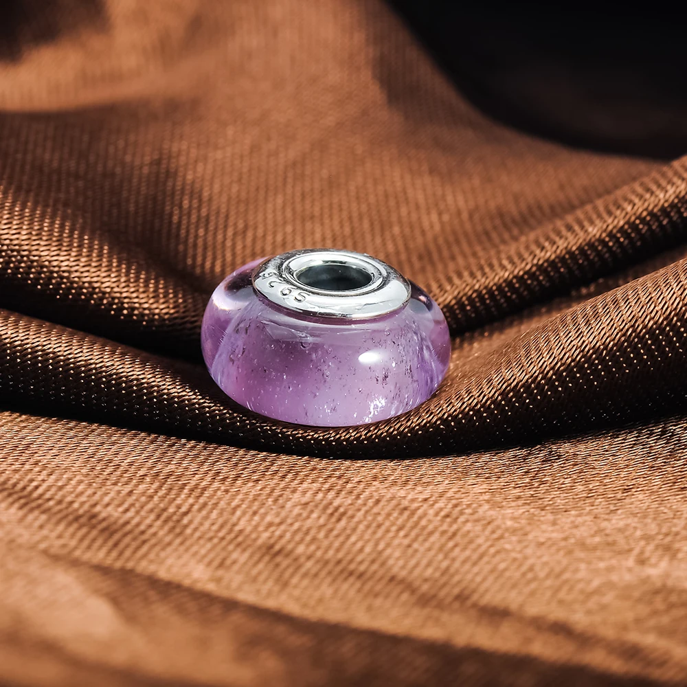Suplush Настоящее серебро 925 проба очаровательный розовый муранский бисер кошачий