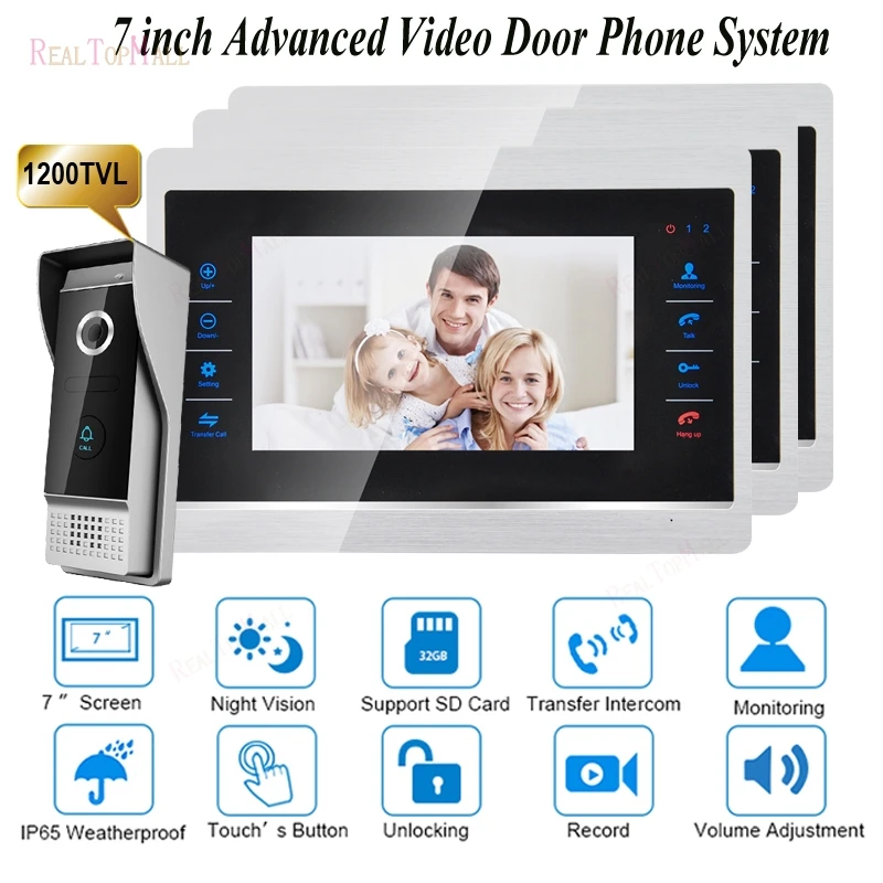 7 &quotTFT 1200TVL дверной монитор видеодомофон домашняя система записи дверей SD/TF карта