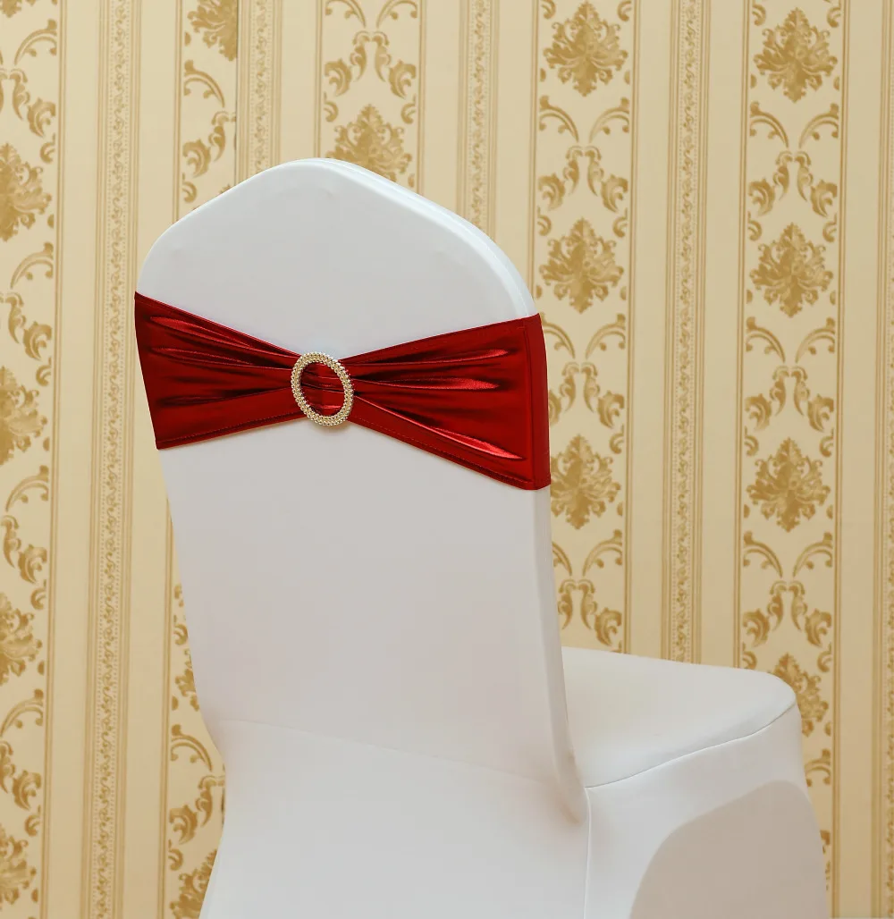 200 шт. металлические золотые серебряные спандекс лайкра ленты для стульев