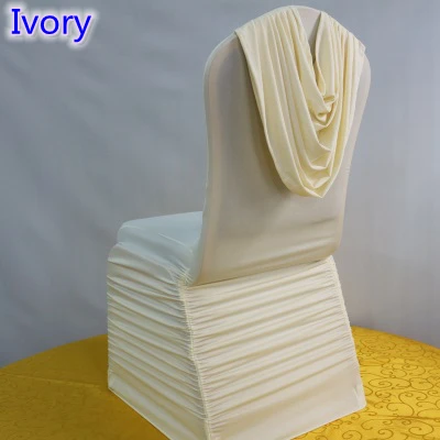 Цвета слоновой кости универсальные чехлы на стулья из лайкры плиссированные