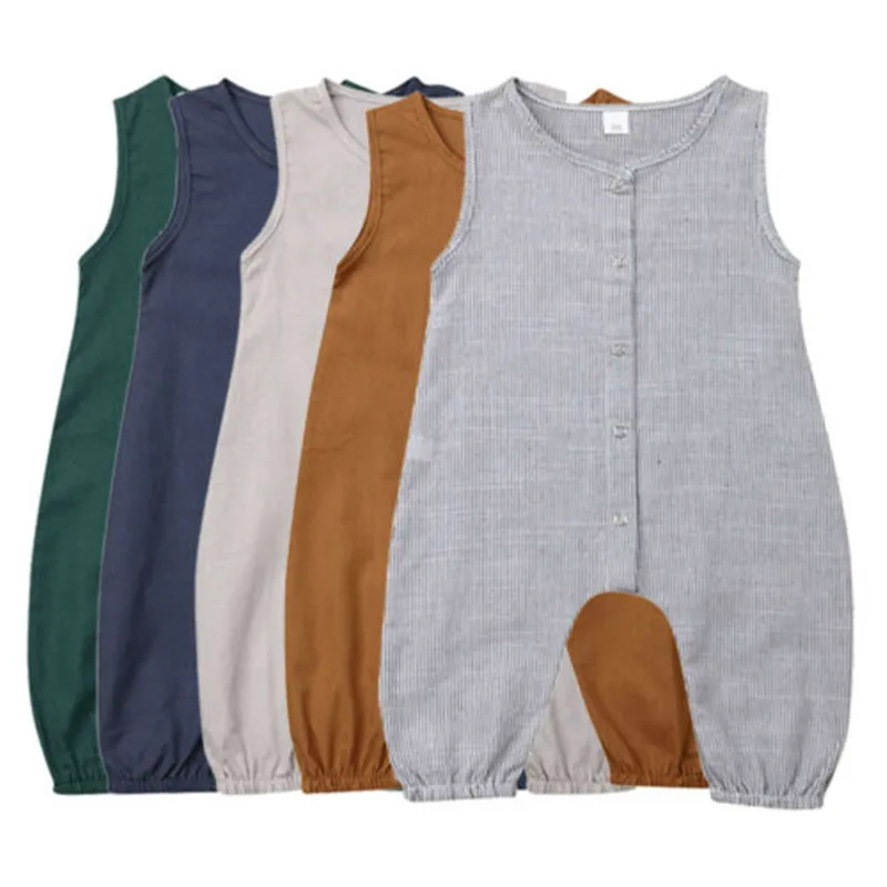 5 цветов хлопковый комбинезон для новорожденных мальчиков и девочек пляжный