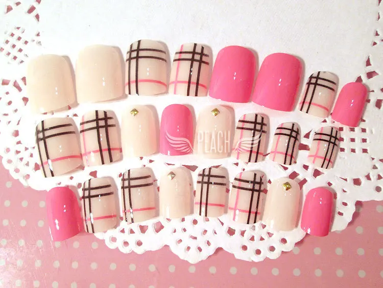 Модные стильные экологически чистые акриловые накладные ногти с полным