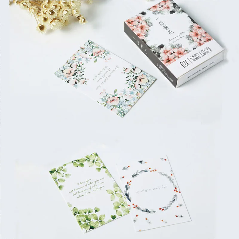 28 ⑤ упак. Элегантные цветы креативные маленькие открытки праздничные