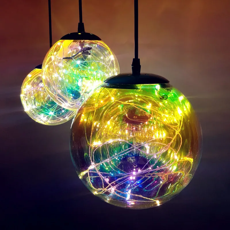 

modern led glass ball e27 pendant light decorative items for home luminaria de mesa luxury designer lustre suspension