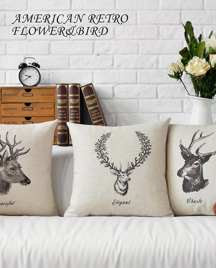 Северный олень Олень Лось Подушка под голову крышка стола льняные скандинавский