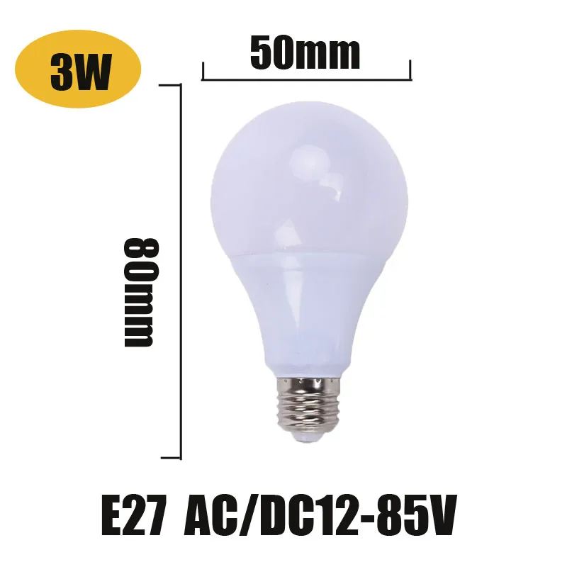 3w E27 AC-DC12-85V Светодиодный светильник E27 3 Вт 5 Вт 7 Вт 9 Вт 12 Вт 15 Вт AC& DC 12 В 24 в 36 в 12-85 в Домашний Светильник ing светодиодный светильник Холодный теплый белый SMD 2835 Светодиодный светильник лампы - Испускаемый цвет: 3w E27 AC-DC12-85V