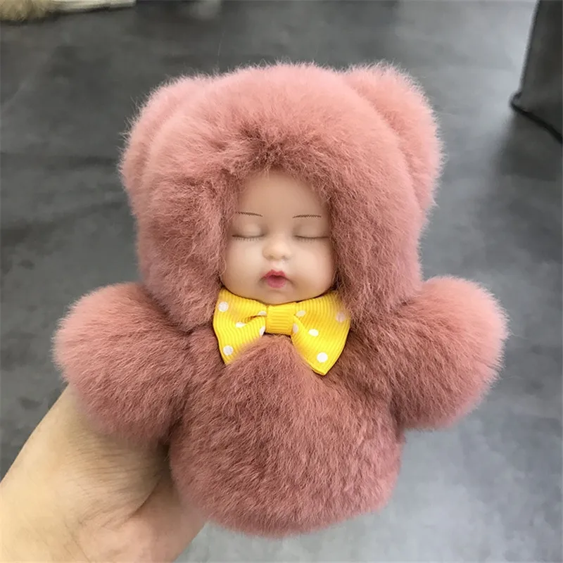 Модный брелок из натурального кроличьего меха Рекс настоящий кролик кулон