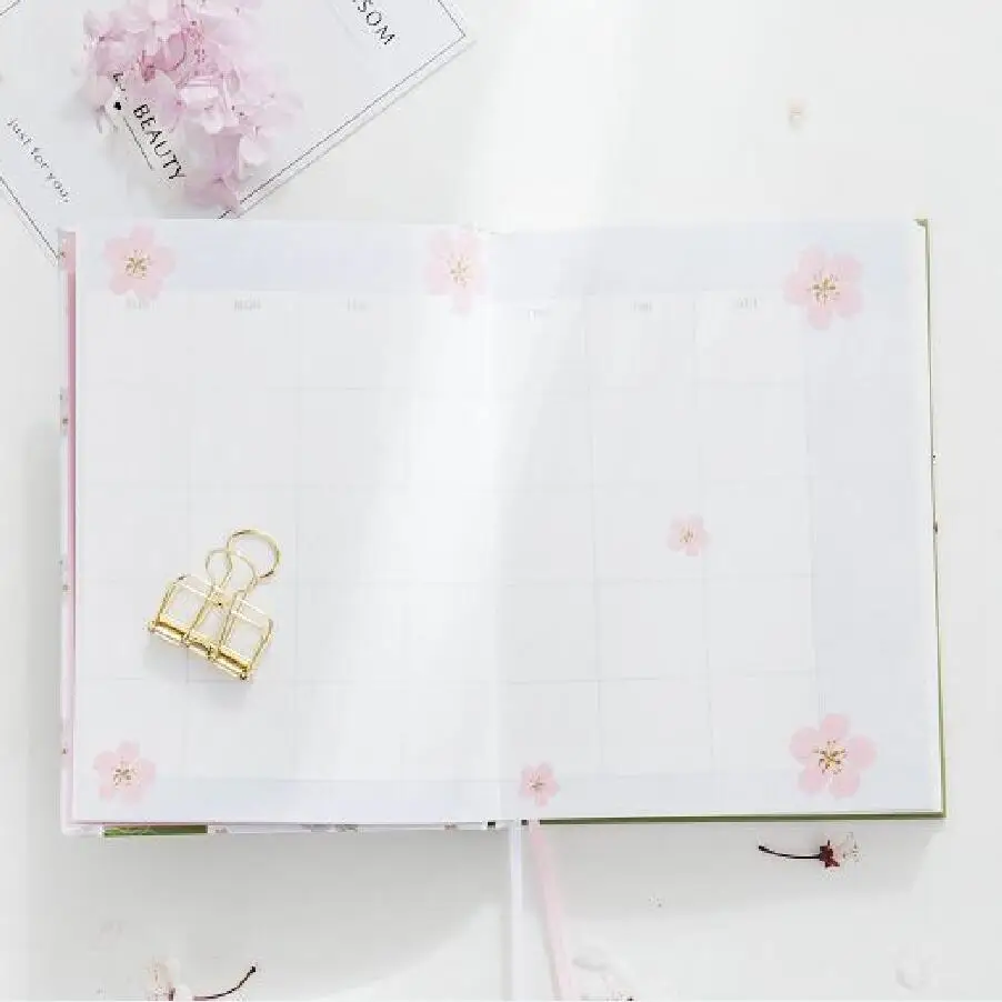 Японская кавайная милая Сакура Цветочный планировщик молочный ежемесячный