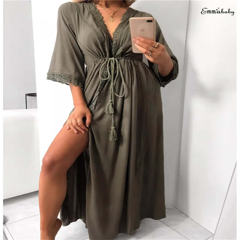 Фото 2019 Fashion Women Deep V Long Sleeve Kimono Dress Shawl Cardigan Loose Sleep Wear Lace SleepWear Silk Nighty Sleeping Женская одежда 2019 Fashion Women Deep V Long Sleeve Kimono Dress Shawl Cardigan Loose Sleep Wear Lace SleepWear Silk Nighty Sleeping Женская одежда