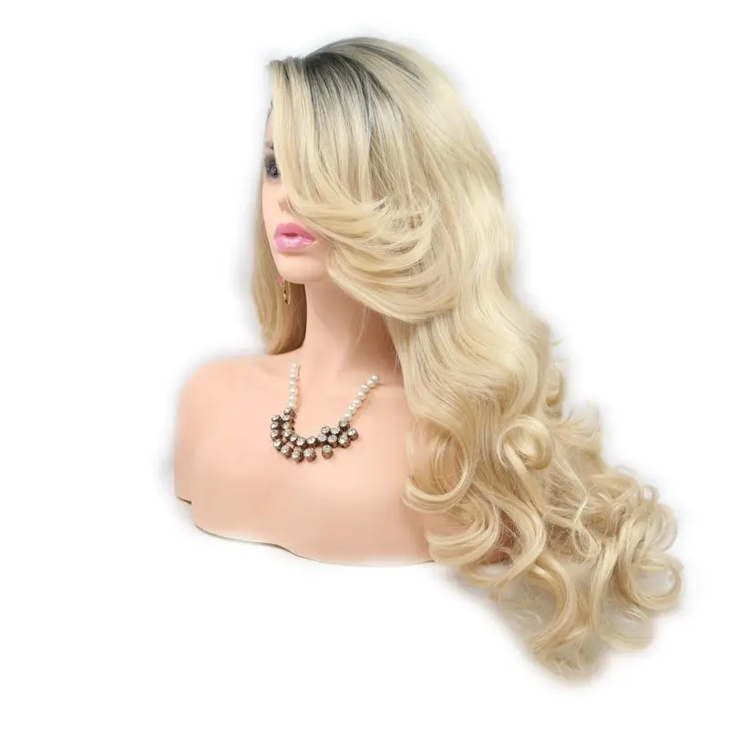 Парик для женщин с длинными волнистыми волосами и темными корнями|wave lace front wig|wave