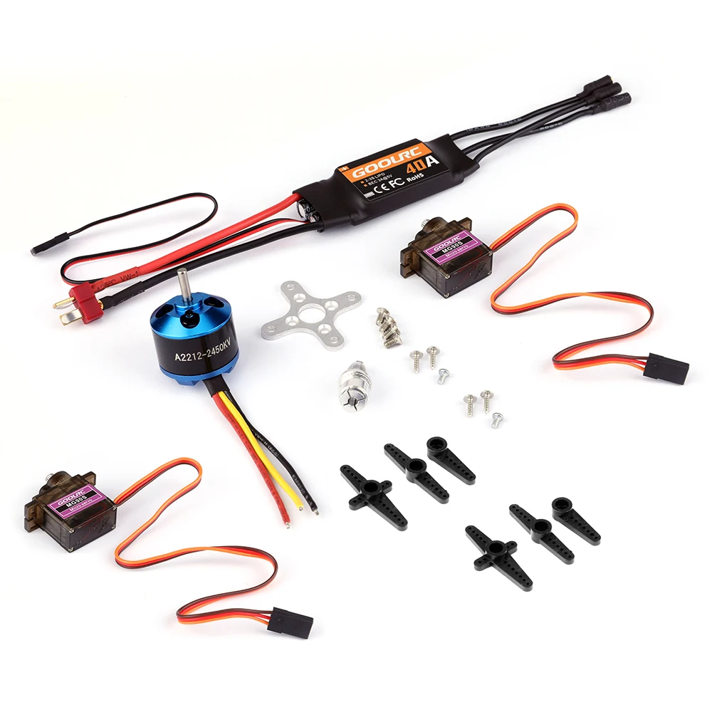 GoolRC A2212 2450KV бесщеточный двигатель с креплением 40A ESC 2 шт. MG90S сервопривод набор для