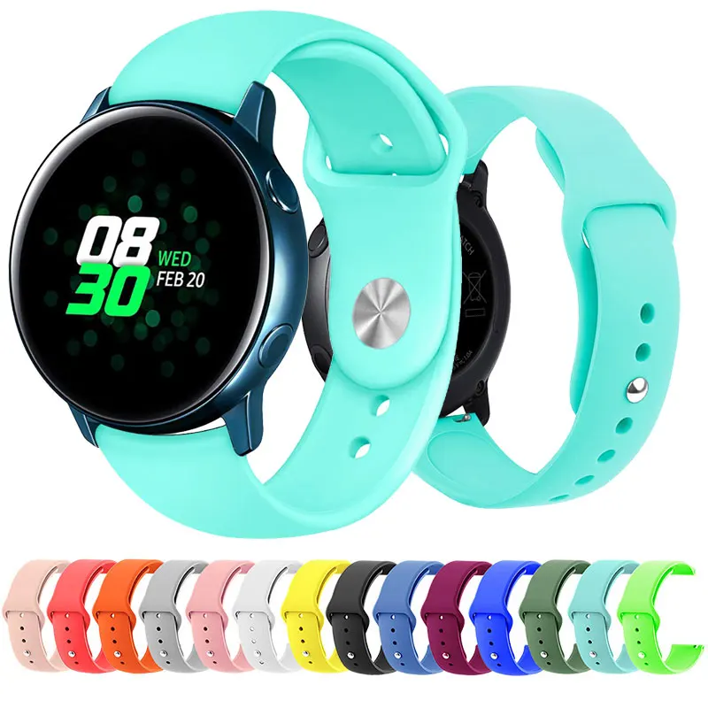 20 мм 22 мм Универсальный спортивный силиконовый ремешок для samsung Galaxy Active Watch 42 46 мм ремешок gear S2 S3 быстросъемный ремешок для часов