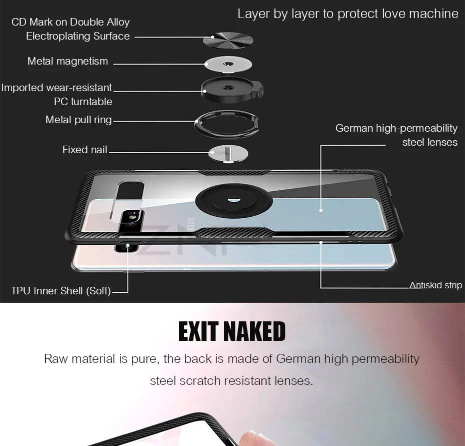 ZNP класса люкс подставка с магнитным кольцом чехол для samsung Galaxy S10 S9 плюс S10E Note 9 M10 M20 M30 M40s A10 A20 A30 A31 A50 A70 чехол