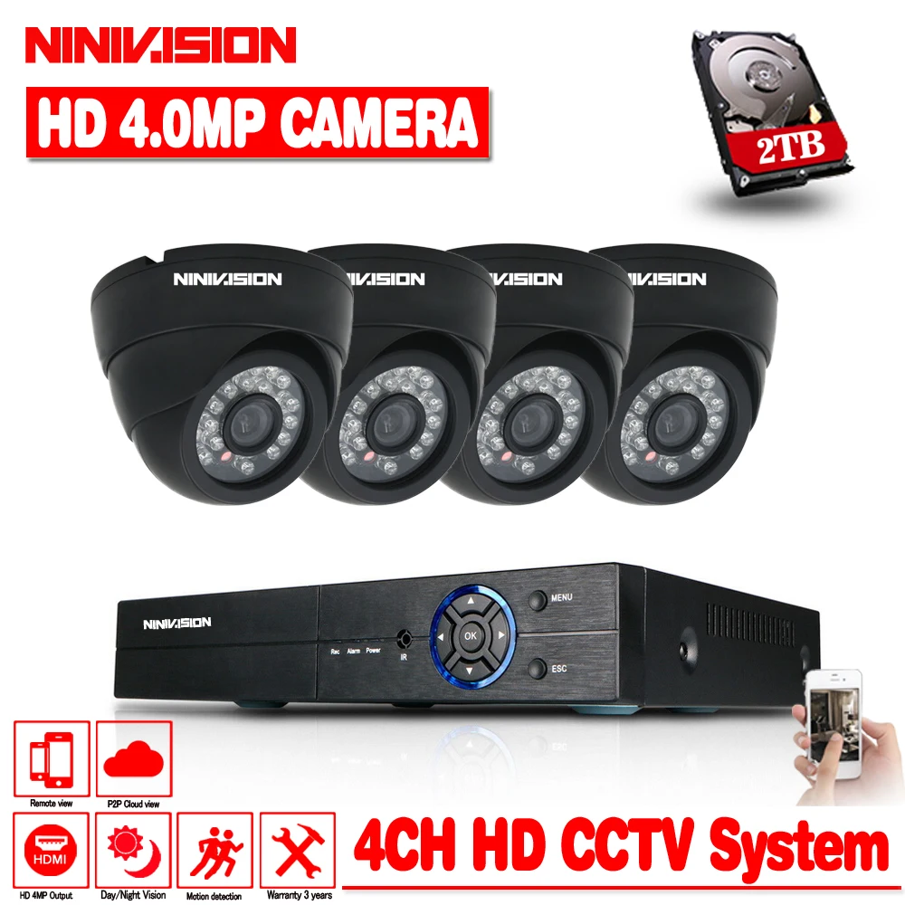 4 канальная система видеонаблюдения HD AHD CVI TVI МП DVR комплект видеорегистратора