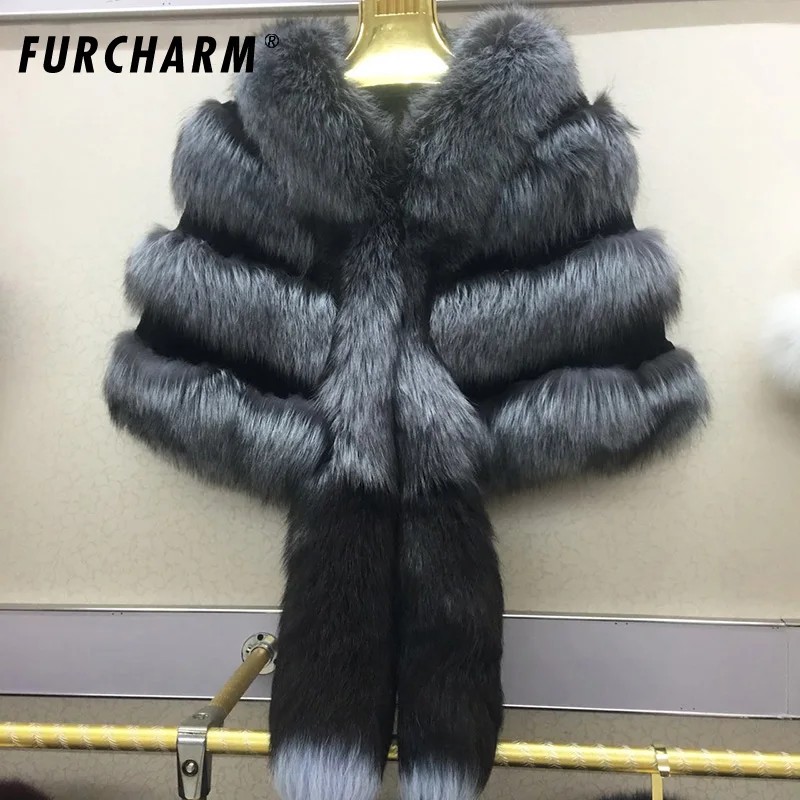 Шали и шарфы из натурального меха новинка 2018 роскошная Пашмина для женщин пончо с