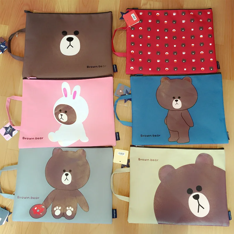 1 шт. kawaii bear папка для документов сумка большая емкость A4 Оксфорд для хранения бумаги канцелярские принадлежности padfolio