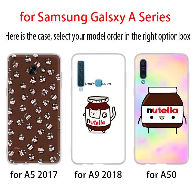 Еды шоколада Tumblr Nutella чехол для Samsung Галактики A12/A20/A51/A70/A20s/A21s/A32/A50/A50s/A42/A52/A72 5G A8 A7 A6