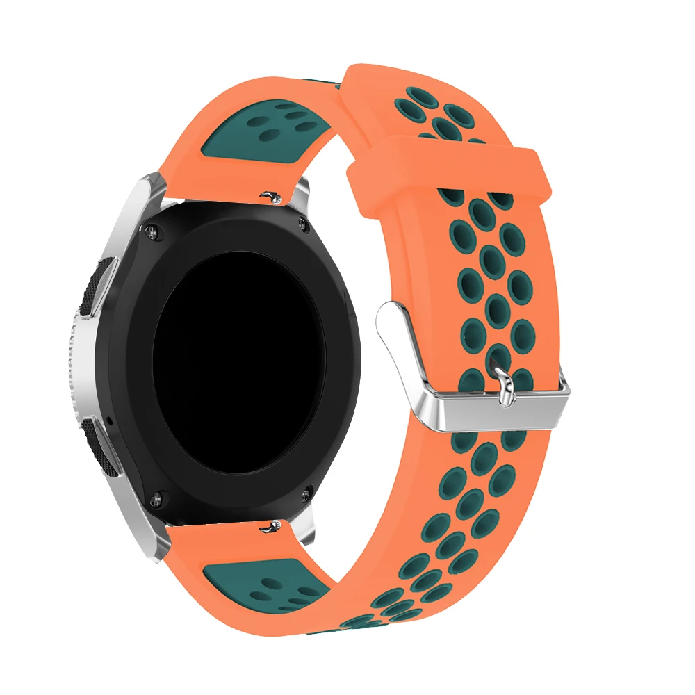 Силиконовый ремешок 22 мм для samsung Galaxy Watch, Классические Смарт-часы 46 мм, несколько вентиляционных отверстий, двухцветные резиновые Ремешки для наручных часов