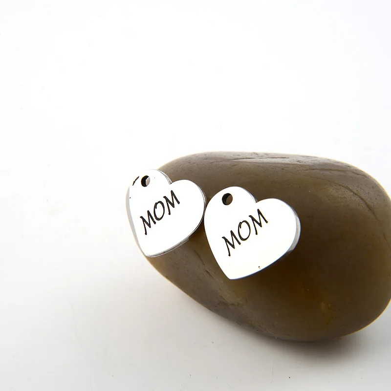 2 шт./Лот подвеска из нержавеющей стали с гравировкой в виде папы мамы сердца