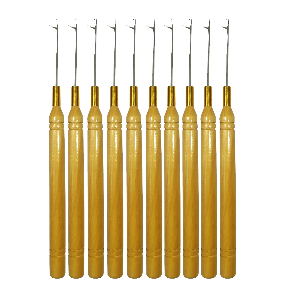 

Набор крючков с деревянной ручкой для вязания крючком, инструменты для изготовления мягких плетеных париков для наращивания волос, инструменты для завязывания кос