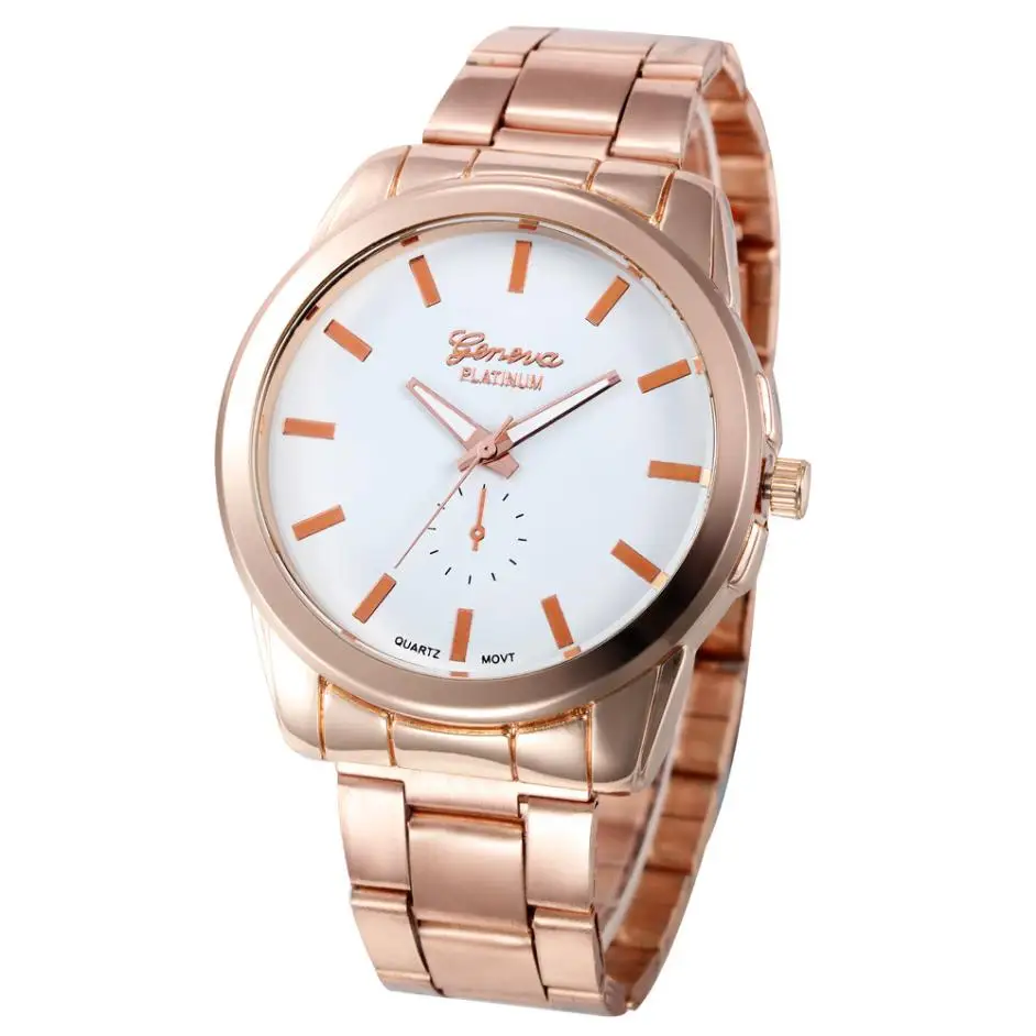 Relogio Feminino,, Топ бренд, модные кварцевые часы для женщин, золото, Женева, часы, повседневные, из нержавеющей стали, под платье, наручные часы