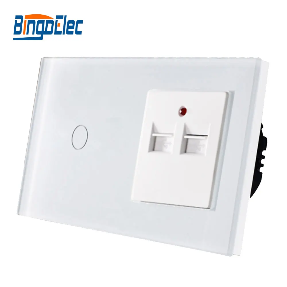 Сенсорный выключатель Bingoelec стандарт ЕС 1 банда 1/2 Way с 3 А 3100 мА USB настенное