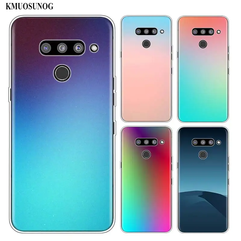 Прозрачный силиконовый чехол для телефона градиент Цвет для LG Q7 Q6 V40 V30 V20 G7 G6 G5